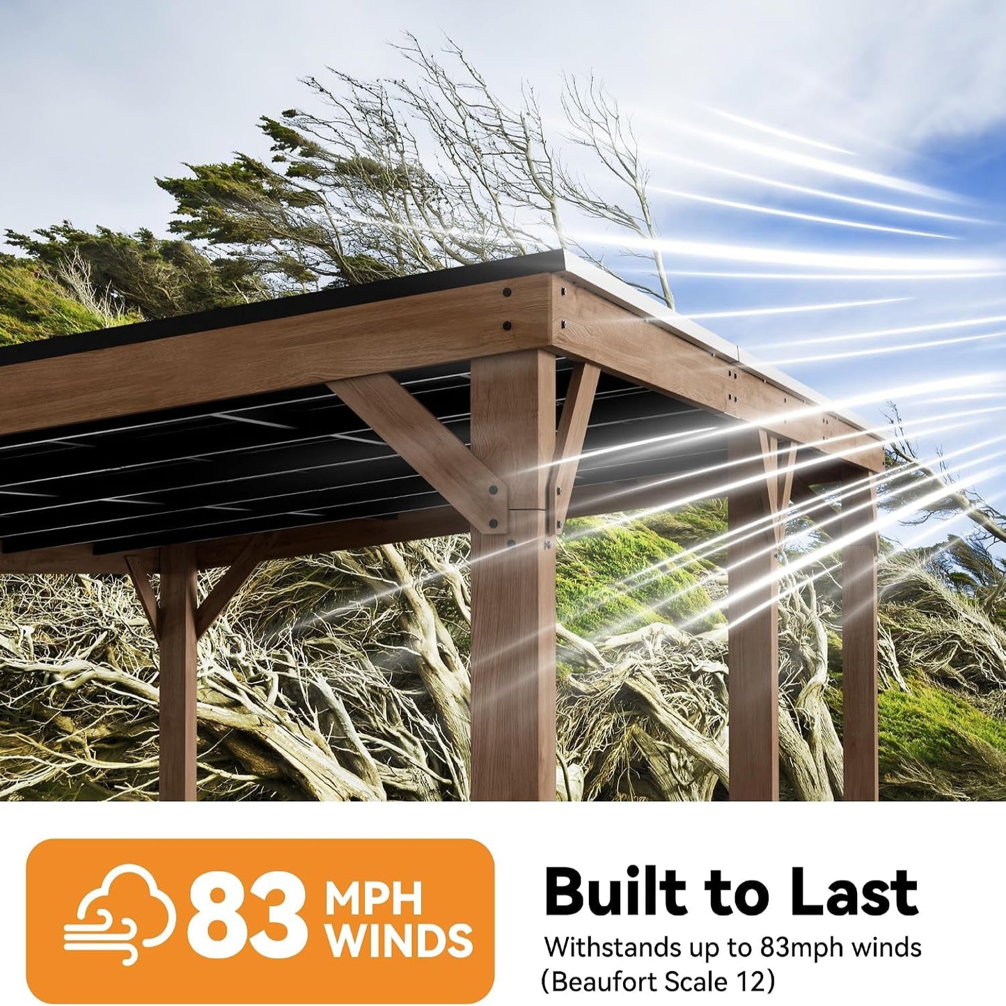 Modern Shade Wood Grill Gazebo 12' X 20' with Sloped Galvanized Steel Roof | All-Weather Cedar Gazebo with 4.6” Extra-Strong Post, Wood Gazebo with Superior Snow & Wind Resistance for Patio, Garden